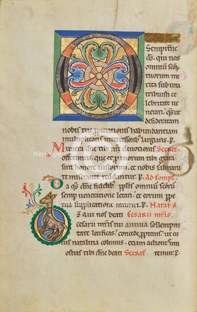 Decorated Initial O; Inhabited Initial D; Stammheim Missal, probably 1170s. Creator: Unknown.