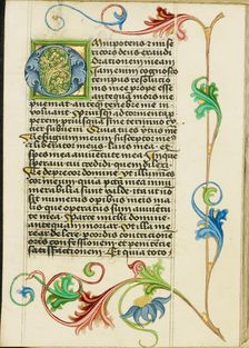 Decorated Initial O; Prayer Book, about 1470-1480. Creator: Workshop of Valentine Noh