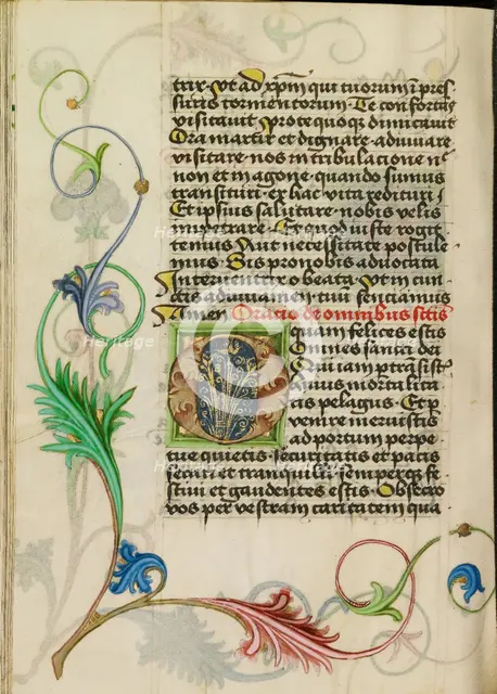 Decorated Initial O; Prayer Book, about 1470-1480. Creator: Workshop of Valentine Noh.