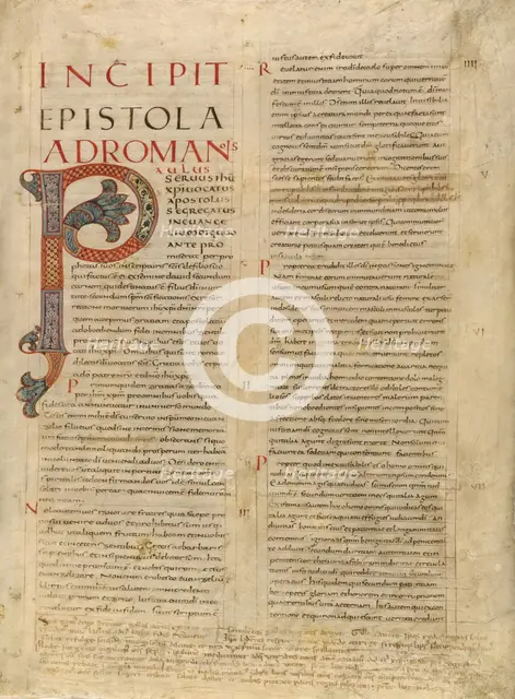 Decorated Initial P, about 845. Creator: Unknown.