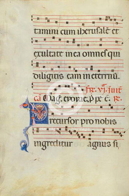 Decorated Initial P; Antiphonal, late 13th century. Creator: Unknown.