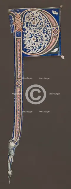 Decorated Initial (P) (Excised from a Bible?), c. 1150-1160. Creator: Unknown.