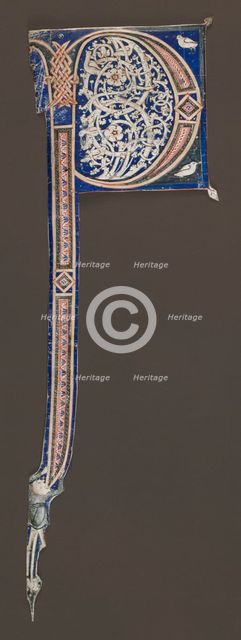 Decorated Initial (P) (Excised from a Bible?), c. 1150-1160. Creator: Unknown.