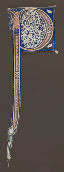 Decorated Initial (P) (Excised from a Bible?), c. 1150-1160. Creator: Unknown
