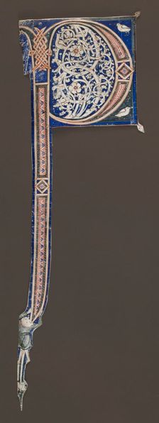 Decorated Initial (P) (Excised from a Bible?), c. 1150-1160. Creator: Unknown