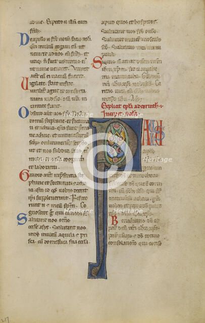 Decorated Initial P; New Testament, late 12th century. Creator: Unknown.
