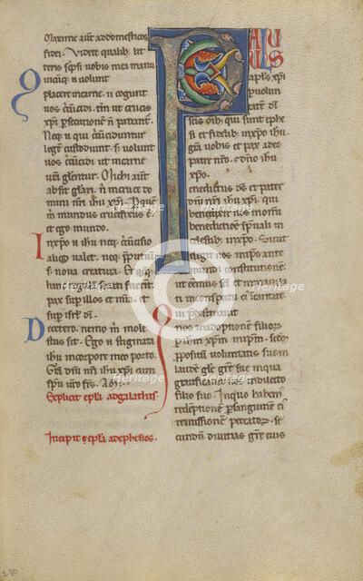 Decorated Initial P; New Testament, late 12th century. Creator: Unknown.