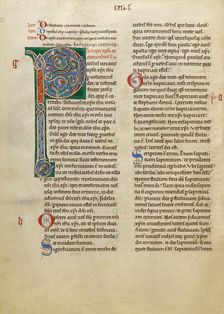 Decorated Initial P; New Testament (with Canons of Priscillian), about 1170. Creator: Unknown