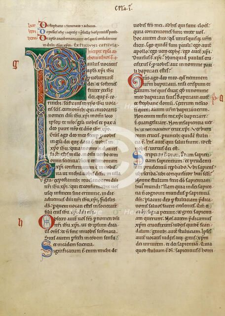Decorated Initial P; New Testament (with Canons of Priscillian), about 1170. Creator: Unknown.
