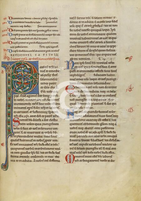 Decorated Initial P; New Testament (with Canons of Priscillian), about 1170. Creator: Unknown.
