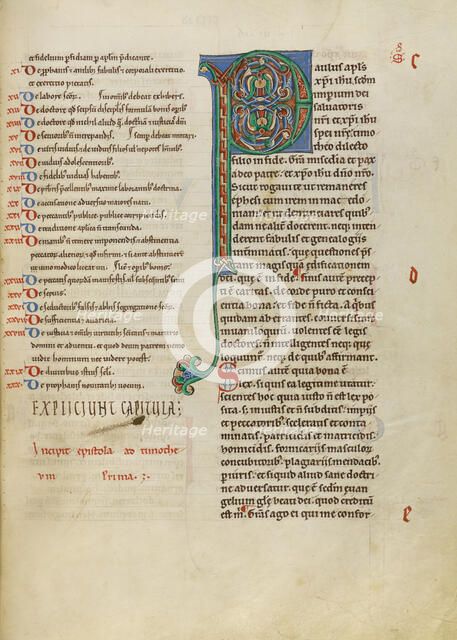 Decorated Initial P; New Testament (with Canons of Priscillian), about 1170. Creator: Unknown.