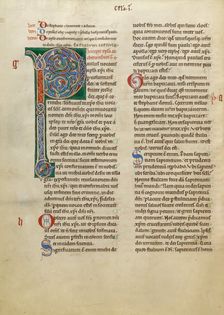 Decorated Initial P; New Testament (with Canons of Priscillian), about 1170. Creator: Unknown