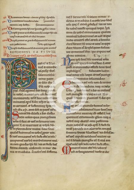 Decorated Initial P; New Testament (with Canons of Priscillian), about 1170. Creator: Unknown.