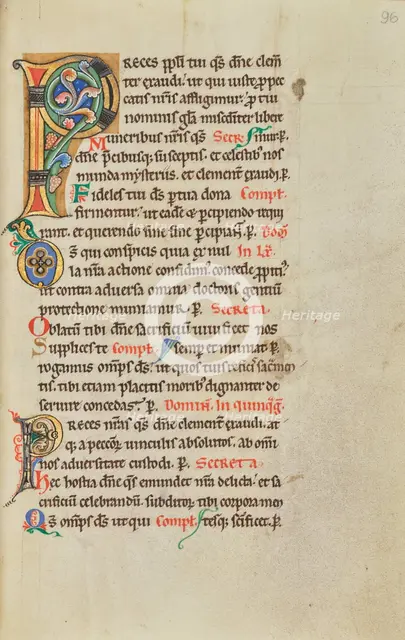 Decorated Initial P; Stammheim Missal, probably 1170s. Creator: Unknown.
