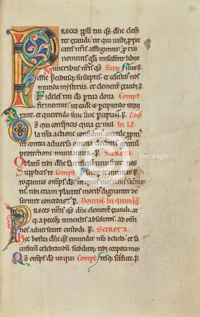 Decorated Initial P; Stammheim Missal, probably 1170s. Creator: Unknown.
