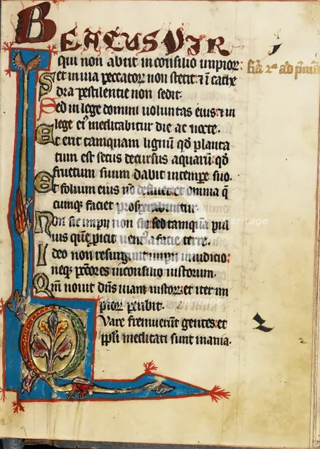 Decorated Initial Q; Psalter, third quarter of 13th century. Creator: Unknown.