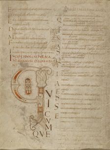 Decorated Initial Q; Psalter, third quarter of 9th century. Creator: Unknown