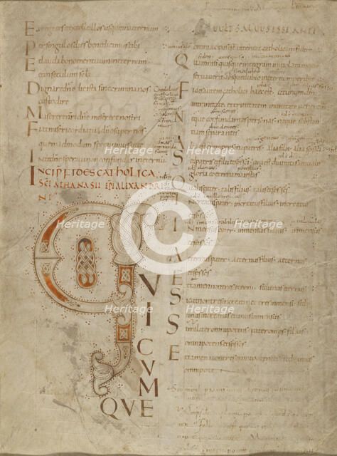 Decorated Initial Q; Psalter, third quarter of 9th century. Creator: Unknown.