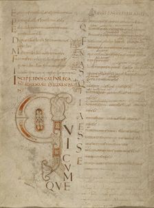 Decorated Initial Q; Psalter, third quarter of 9th century. Creator: Unknown