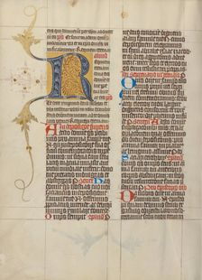 Decorated Initial R; Collegium Ducale, about 1420-1430. Creator: Master Michael