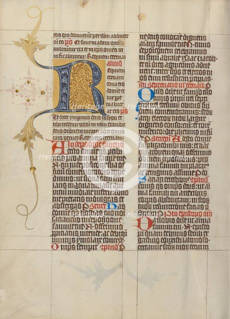 Decorated Initial R; Collegium Ducale, about 1420-1430. Creator: Master Michael.
