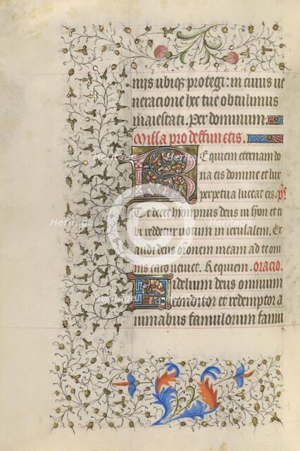 Decorated Initial R; Decorated Initial F; Book of Hours, about 1415-1420. Creator: Unknown.