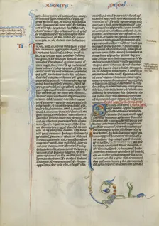Decorated Initial S; Abbey Bible, about 1250-1262. Creator: Unknown