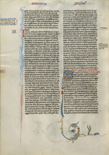 Decorated Initial S; Abbey Bible, about 1250-1262. Creator: Unknown