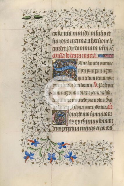 Decorated Initial S; Book of Hours, about 1415-1420. Creator: Unknown.
