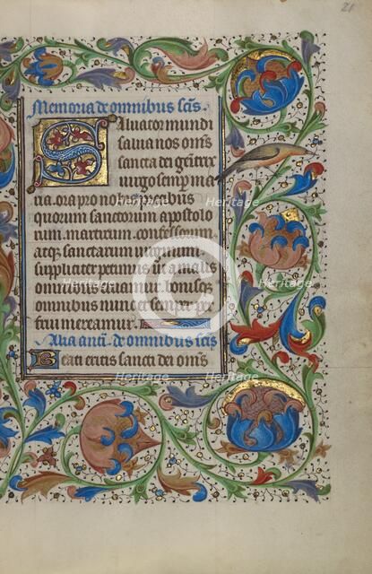 Decorated Initial S; Book of Hours, about 1450-1455. Creator: Unknown.