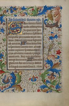 Decorated Initial S; Book of Hours, about 1450-1455. Creator: Unknown