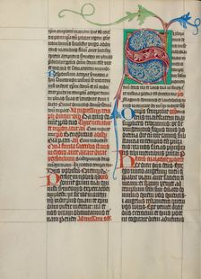Decorated Initial S; Collegium Ducale, about 1420-1430. Creator: Master Michael