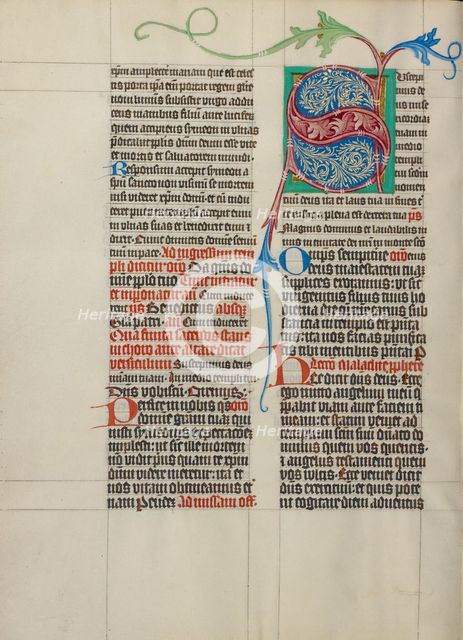 Decorated Initial S; Collegium Ducale, about 1420-1430. Creator: Master Michael.