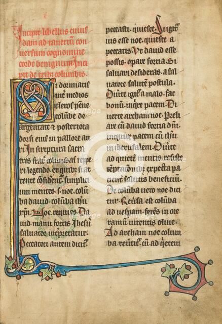 Decorated Initial S; De Natura Avium; De Pastoribus et Ovibus; Bestiarium, 1277 or after. Creator: Unknown.