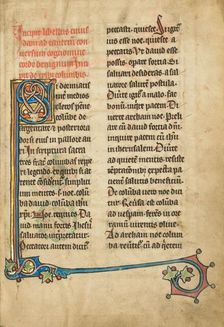 Decorated Initial S; De Natura Avium; De Pastoribus et Ovibus; Bestiarium, 1277 or after. Creator: Unknown