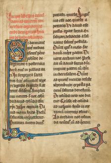 Decorated Initial S; De Natura Avium; De Pastoribus et Ovibus; Bestiarium, 1277 or after. Creator: Unknown