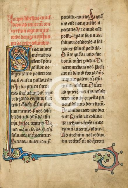 Decorated Initial S; De Natura Avium; De Pastoribus et Ovibus; Bestiarium, 1277 or after. Creator: Unknown.