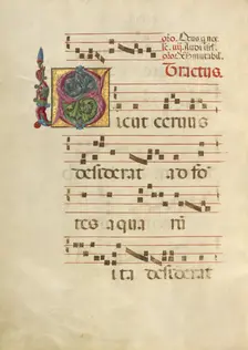 Decorated Initial S; Gradual, about 1460-1480. Creator: Unknown