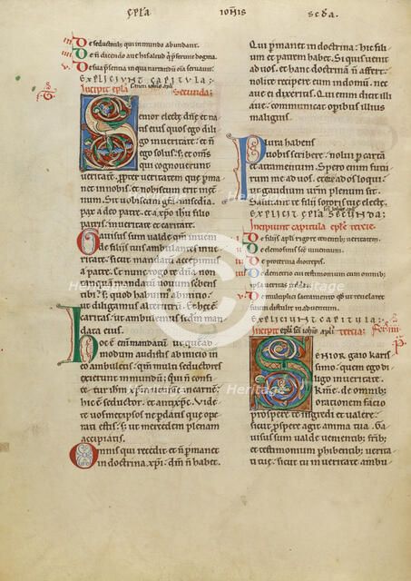 Decorated Initial S; New Testament (with Canons of Priscillian), about 1170. Creator: Unknown.