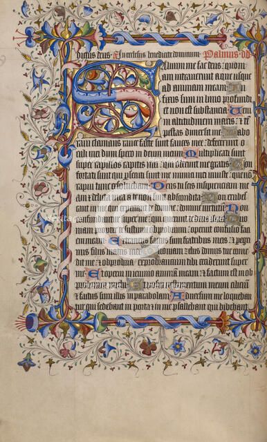 Decorated Initial S; Psalter, 1420-1430. Creator: Unknown.