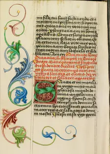 Decorated Initial S; Prayer Book, about 1470-1480. Creator: Workshop of Valentine Noh