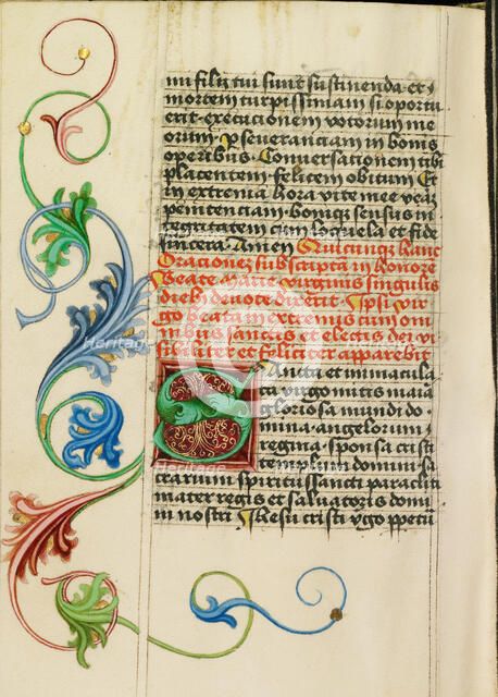 Decorated Initial S; Prayer Book, about 1470-1480. Creator: Workshop of Valentine Noh.