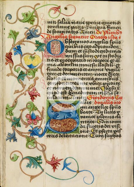 Decorated Initial S; Prayer Book, about 1470-1480. Creator: Workshop of Valentine Noh.