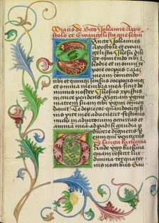 Decorated Initial S; Prayer Book; Decorated Initial G, about 1470-1480. Creator: Workshop of Valentine Noh