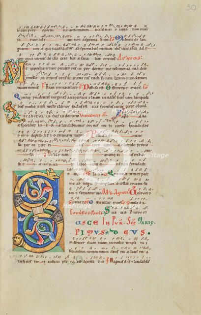 Decorated Initial S; Stammheim Missal, probably 1170s. Creator: Unknown.