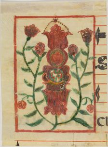 Decorated Initial with Flowers from a Manuscript, n.d. Creator: Unknown