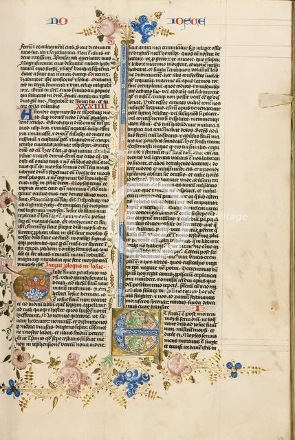 Decorated Initial T: Decorated Initial E; Bible, about 1450. Creator: Circle of Stefan Lochner.