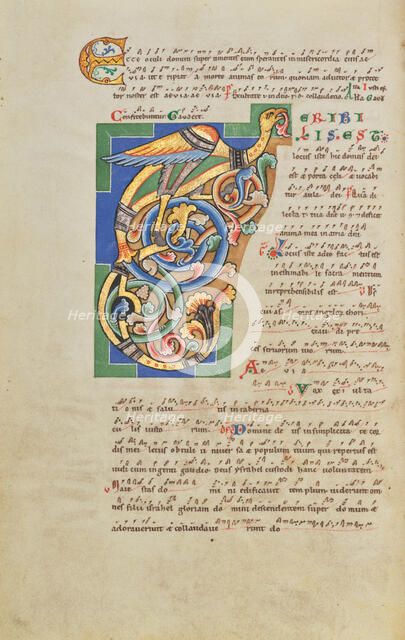 Decorated Initial T; Stammheim Missal, probably 1170s. Creator: Unknown.