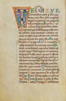 Decorated Initial T; Stammheim Missal, probably 1170s. Creator: Unknown