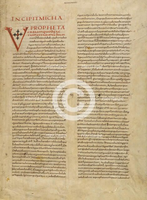 Decorated Initial V, about 845. Creator: Unknown.